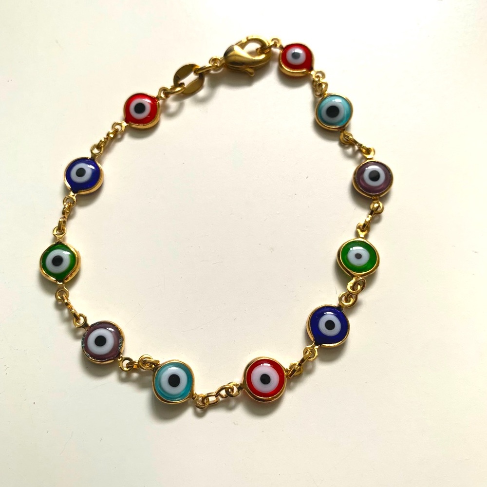 Dainty Evil Eve Charm Bracelet